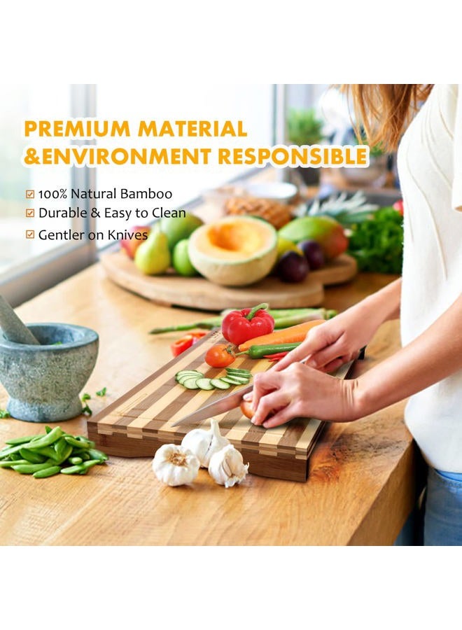 Lynicon Bamboo Stovetop Cover&Countertop Cutting Board with Adjustable Legs, Dual-purpose Chopping Board for Electric Stove Burner, Workspace Block Cover for RV Camping Camper Gas Cook Top Cover - Image 2