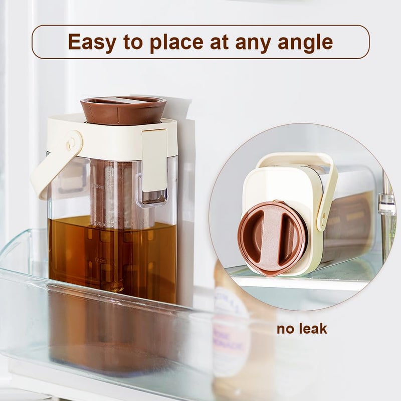Xarfxco Cold Brew Coffee Maker, 1L/35oz Portable & Durable Iced Tea and Coffee Brewer, Leak-Proof & BPA-Free, Removable Mesh Filter For Easy Cleaning & Using, Dishwasher Safe, Space Saving. - Image 3