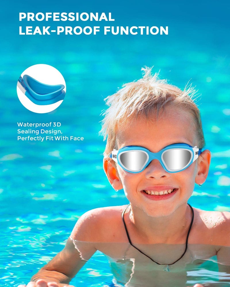 OMID Kids Swim Goggles, P2mini Polarized Swimming Goggles Comfortable for Age 6-14 - Image 5