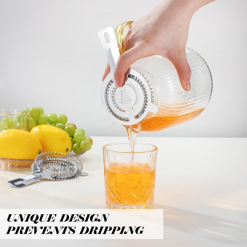 Perthlin 32 Pcs Bar Bartender Strainer Stainless Steel Drink Cocktail Strainers Silver Shaker Ice Bar Shelf or Bartenders Mixologists Drinking Water Filtering - Image 4
