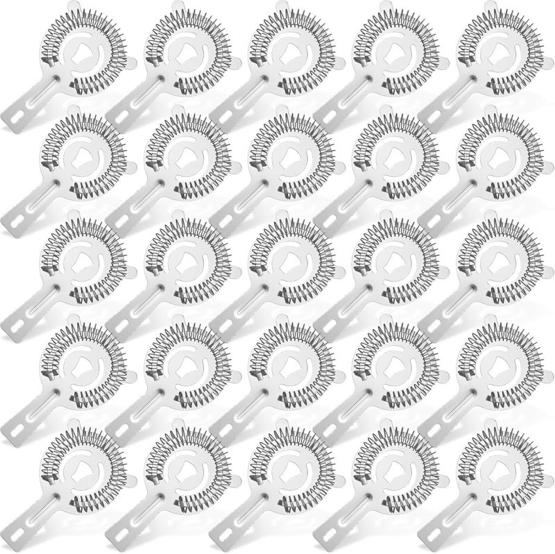 Perthlin 32 Pcs Bar Bartender Strainer Stainless Steel Drink Cocktail Strainers Silver Shaker Ice Bar Shelf or Bartenders Mixologists Drinking Water Filtering - Image 1
