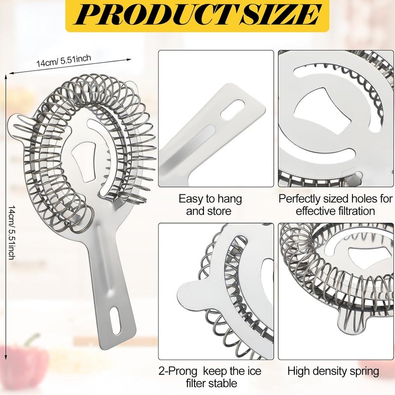 Perthlin 32 Pcs Bar Bartender Strainer Stainless Steel Drink Cocktail Strainers Silver Shaker Ice Bar Shelf or Bartenders Mixologists Drinking Water Filtering - Image 3