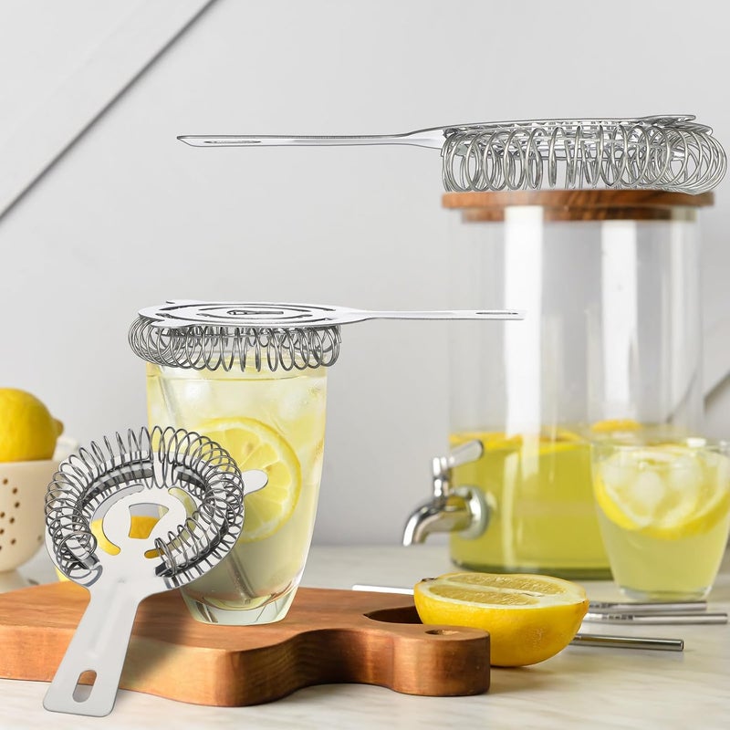 Perthlin 32 Pcs Bar Bartender Strainer Stainless Steel Drink Cocktail Strainers Silver Shaker Ice Bar Shelf or Bartenders Mixologists Drinking Water Filtering - Image 2