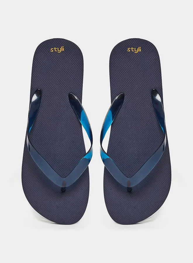 Styli Solid Transparent Strap Flip Flops