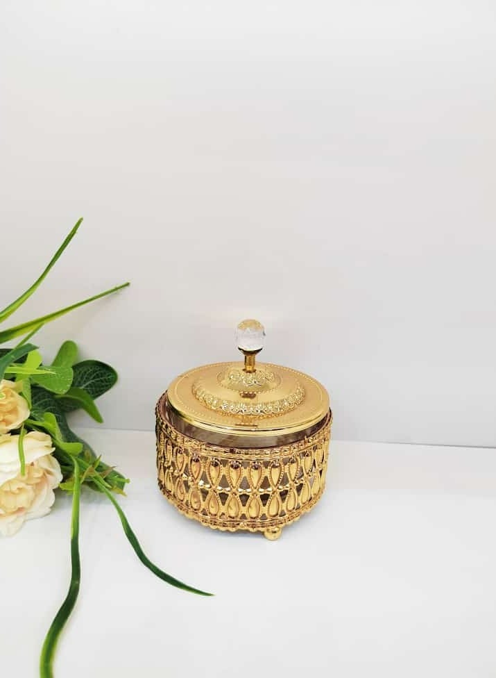 Sugar Bowl Oud Bakhoor Storage Bowl Sugar Container for Coffee Bar Sugar Jar Sugar Dispenser Bowl Golden Kitchen Decor 