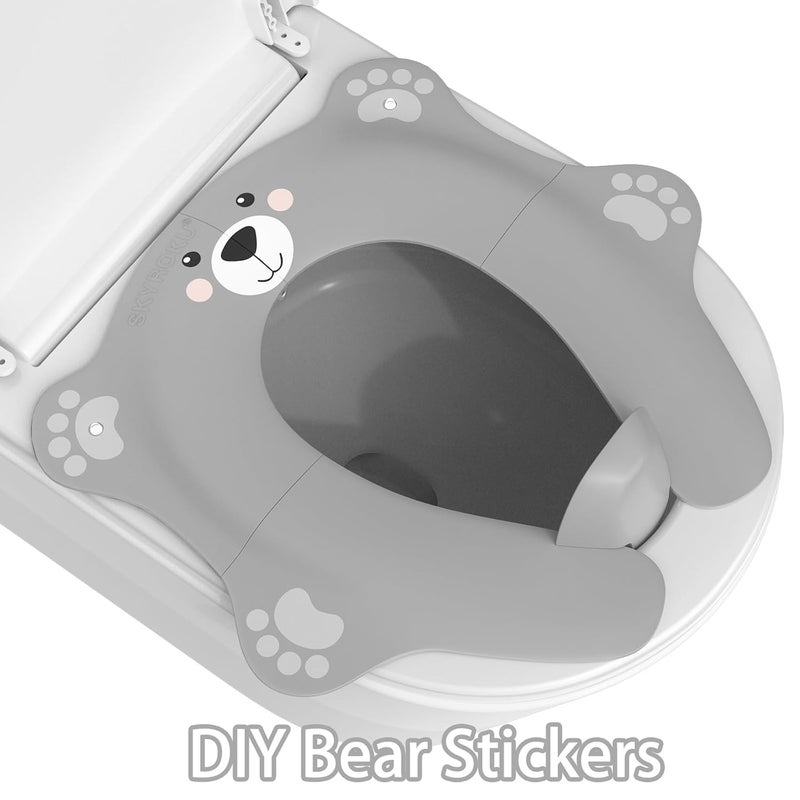 SKYROKU مقعد تواليت للأطفال SKYROKU القابل للطي  محمول  مضاد للانزلاق  مقعد تدريب على استخدام المرحاض للسفر للأطفال الصغار  مادة آمنة  مقعد تواليت للأطفال سهل التنظيف  مدمج للاستخدام في المنزل  دور الرعاية  منزل الأجداد  للأعمار من 2 إلى 6 سنوات - Image 3