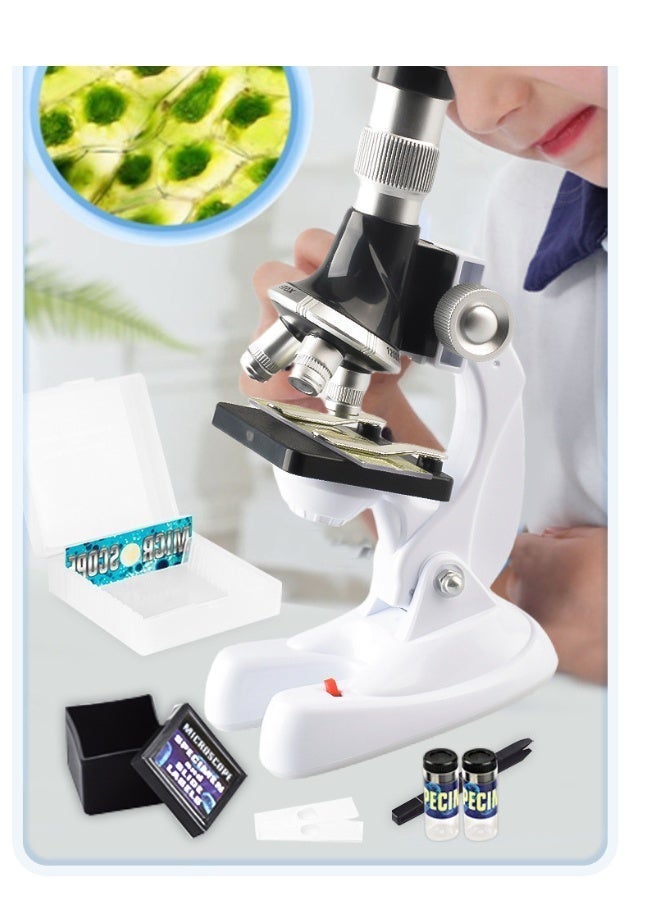 Youngsters' Science Experiment  Student-Specific Educational Microscope Kit - 600X-1200X Zoom Science Microscope with 12Microscope slidesfor Indoor, Outdoor, Student Lab Use - Durable PC Material, Ideal for Biology and Lab Techniques, Microscope Accessories - Image 3