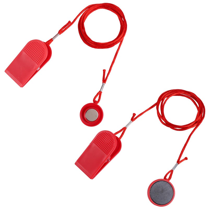 lasuroa 2pcs Universal Treadmill Magnet Safety Keys, 2 Styles Treadmill Magnetic Key Replacement Parts Round Magnetic Safety Switch Running Machine Emergency Stop Magnets Accessories - Image 1