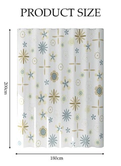 DUNISO Waterproof Fabric Shower Curtain With Adjustable Shower Curtain Rod And Hooks, Bathroom Decor Machine Washable Durable and Quick-Drying, 180*200 cm Blue Flowers Shower Curtain for Bathroom  - Image 4
