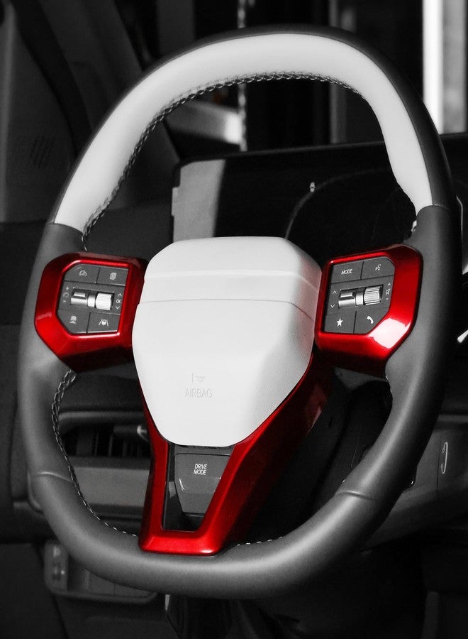 JUIVEEL ABS Car Steering Wheel Frame Cover Steering Wheel Button Panel Protection Frame Molding Trim Compatible with Kia K4 GT GT-Line 2025 Accessories (Glossy Red Style) - Image 4