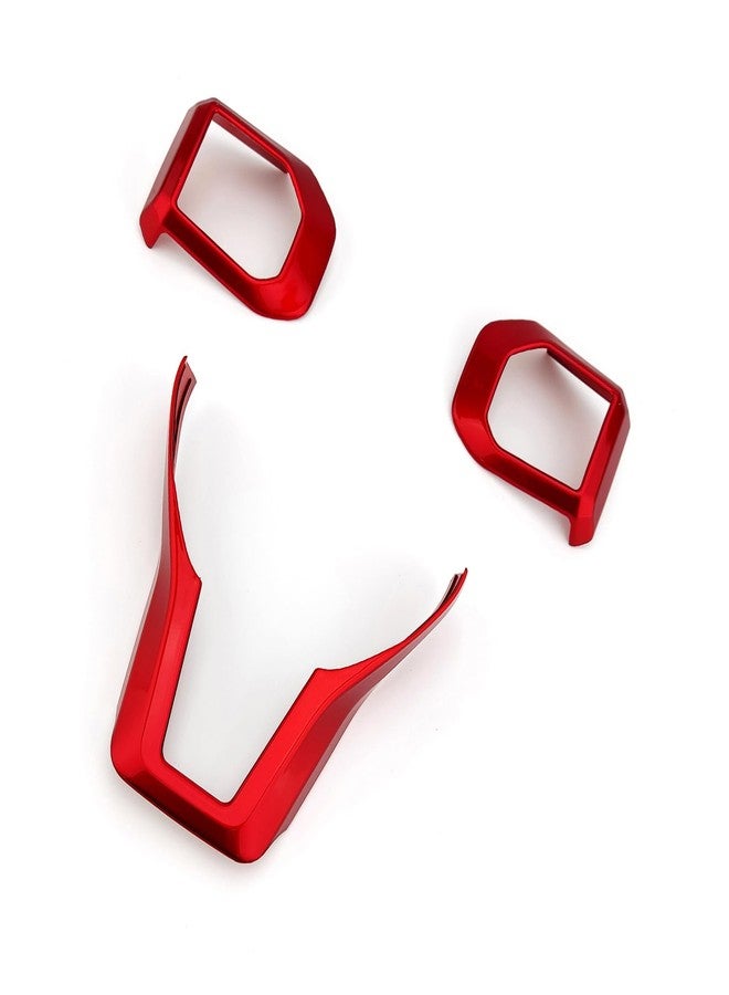 JUIVEEL ABS Car Steering Wheel Frame Cover Steering Wheel Button Panel Protection Frame Molding Trim Compatible with Kia K4 GT GT-Line 2025 Accessories (Glossy Red Style) - Image 2