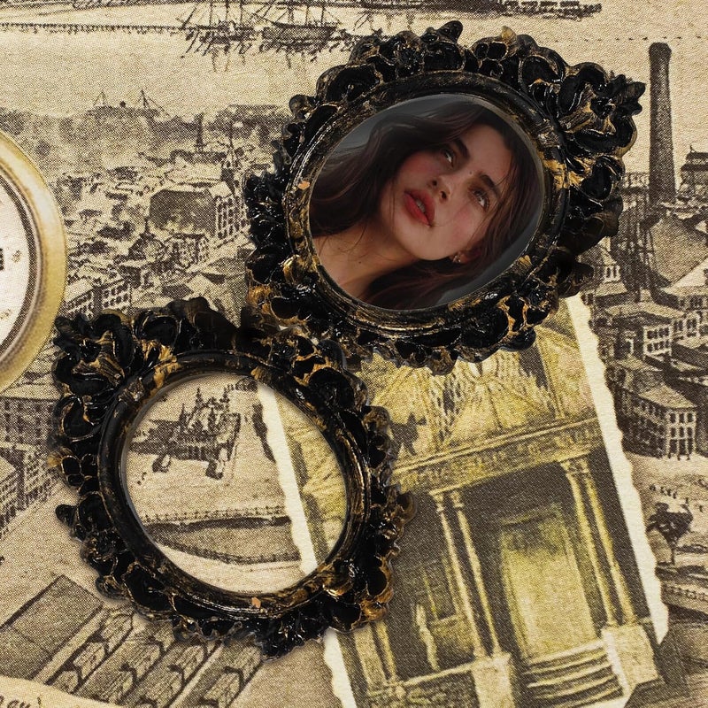 VICASKY 4pcs Vintage Miniature Small Picture Frames Resin Ornament for Wall and Tabletop Display DIY Photo Decoration - Image 5