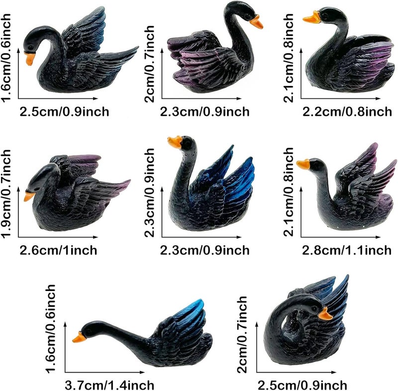 Cayway 16 PCS Miniature Swan, Mini Swan Decor Resin Swan Model Decorative Statues Fairy Garden Animals for Plant Pots Bonsai Craft, Micro Landscaping Decoration - Image 3