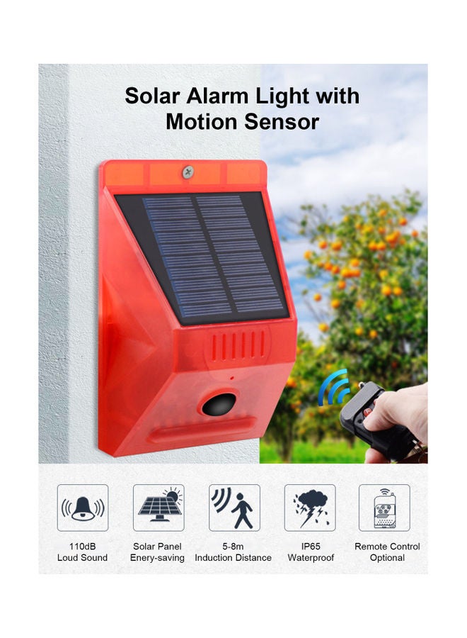 Solar Powered Motion Sensor Alarm Light Red - Image 4