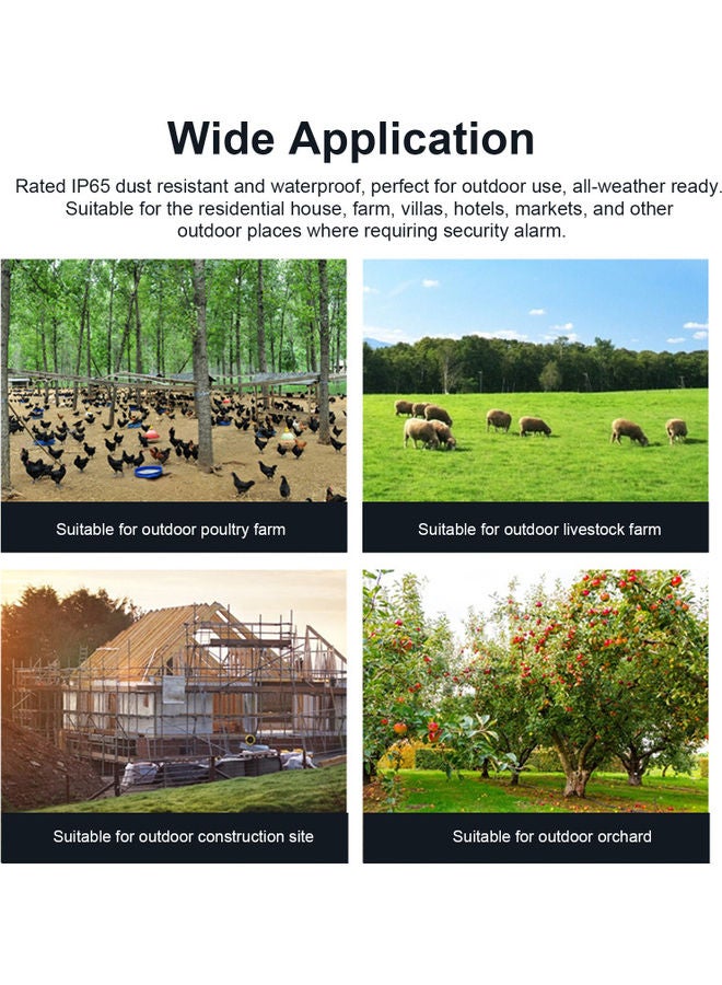 Solar Powered Motion Sensor Alarm Light Red - Image 2