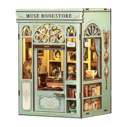 CUTEBEE Book Nook Kit DIY Miniature House Dollhouse Kit for Adults and Teens Booknook Tiny House Bookshelf Decor 3D Wooden Puzzle Gifts for Family Friends Muse Bookstore - Image 1
