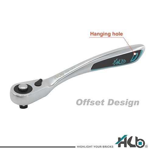 HB 96-Piece 1/4" & 3/8" Drive Socket Set AKX003-U | 120-Tooth Offset Reversible Ratchet Handles | Patented Non-Slip Grip Plus Sockets Remove 85% Rounded Bolts | Chrome Vanadium Steel | Made in Taiwan - Image 5