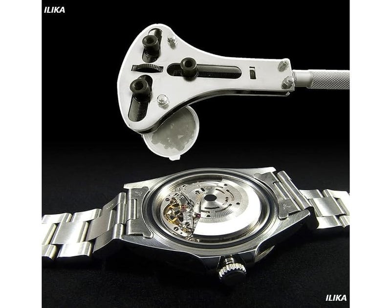 ILIKA طقم إصلاح الساعات - 187 قطعة مع أداة إزالة دبابيس الساعات، أدوات إزالة الغطاء الخلفي، أداة إزالة الحزام، استبدال البطارية، أدوات قياس الحزام - Image 1