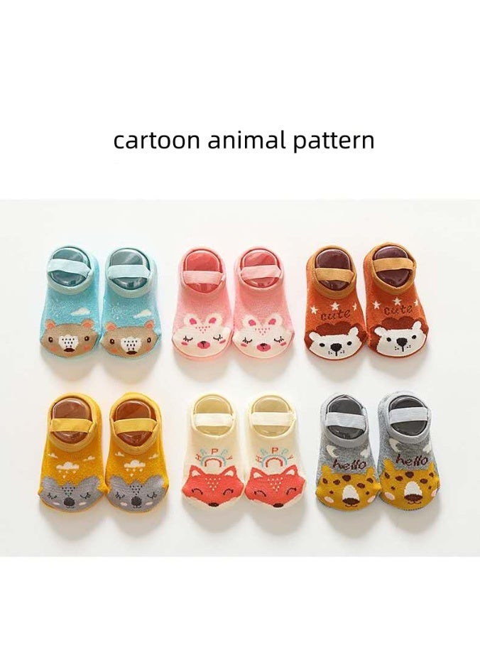 6 pairs of pure cotton non-slip socks for male and female infants and toddlers, anti-slip toddler socks, anti-slip floor socks, suitable for male and female babies 0-36 months - Image 4