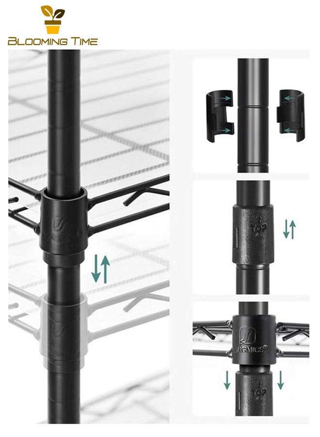 بلومنغ تايم رف أنابيب قابل للتعديل من خمس طبقات ، رف تخزين الحمام ، رف مطبخ متعدد الطبقات ، رف تخزين فرن ميكروويف سميك متعدد الوظائف - Image 4