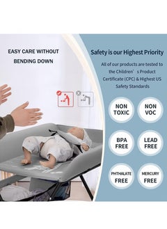 XiuWoo Foldable Baby Changing Table Dresser with Wheels, Folding Diaper Changing Station Adjustable Portable Changing Care Unit for Baby Infant, with Bottom Rack, Side Basket and Clothes Rail  - Image 5