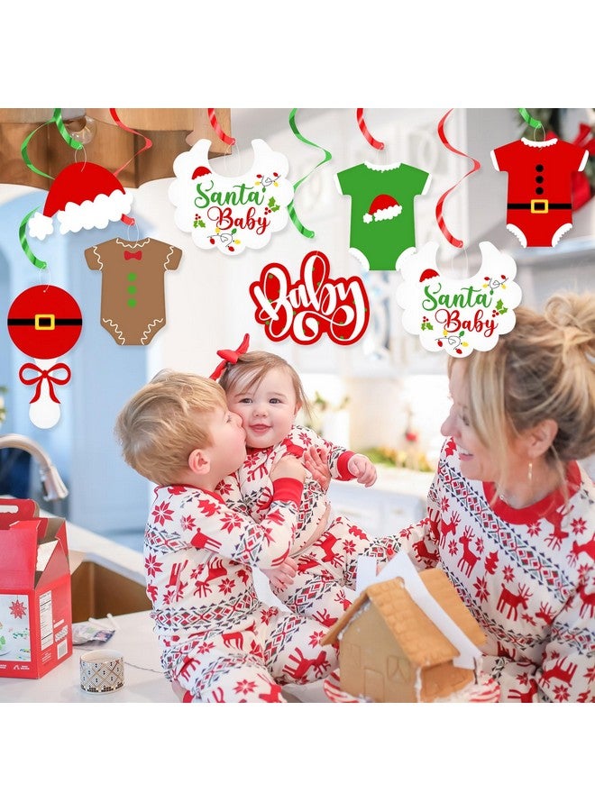 K KUMEED Christmas Baby Shower Decorations,Santa Baby Theme Party Hanging Swirls Foil Ceiling Decor For Christmas Party Decorations New Year Birthday Party Supplies Winter Baby Shower - Image 4