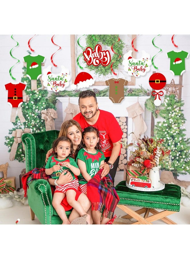 K KUMEED Christmas Baby Shower Decorations,Santa Baby Theme Party Hanging Swirls Foil Ceiling Decor For Christmas Party Decorations New Year Birthday Party Supplies Winter Baby Shower - Image 5
