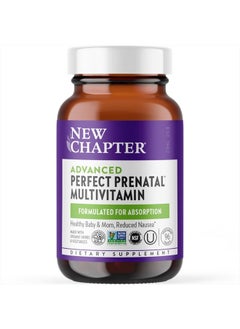 Advanced Perfect Prenatal Vitamins, 96ct, Made with Organic, Non-GMO Ingredients for Healthy Baby & Mom - Folate (Methylfolate), Whole-Food Fermented Iron, Vitamin D3 + Ginger