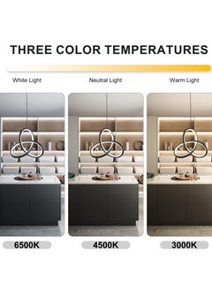 Ganeed LED Pendant Light 20W Modern Chandelier Lighting Fixture Adjustable Hanging Lamp Black Dimmable Ceiling Pendant Lights Kitchen for Bedroom Bedside Dining Room Living Room Hallway Bar Office  - Image 5