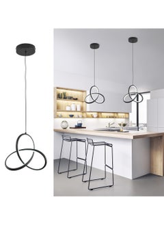 Ganeed LED Pendant Light 20W Modern Chandelier Lighting Fixture Adjustable Hanging Lamp Black Dimmable Ceiling Pendant Lights Kitchen for Bedroom Bedside Dining Room Living Room Hallway Bar Office  - Image 2