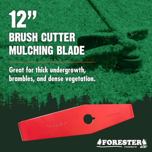 FORESTER 12" Universal Mulching Blade - Brush Cutter Blade for Weedeater | Tapered Steel Brushcutter Attachment | Fits 1" and 20mm Arbor - Image 2