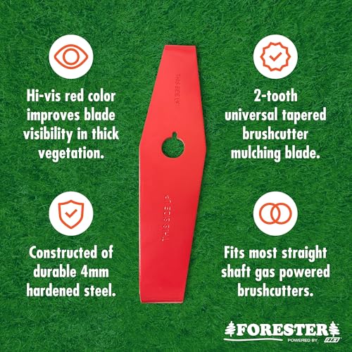 FORESTER 12" Universal Mulching Blade - Brush Cutter Blade for Weedeater | Tapered Steel Brushcutter Attachment | Fits 1" and 20mm Arbor - Image 3