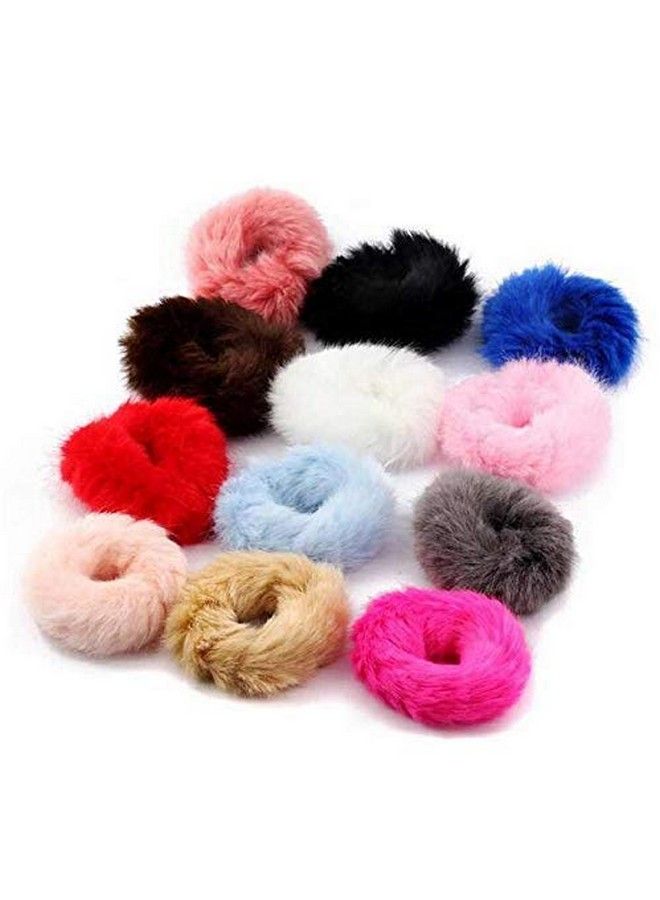 Drishti Hair Bands Scrunchy Elastic Soft Fur Fabric For Women And Girls Pack Of 6 Multicolor - Image 2