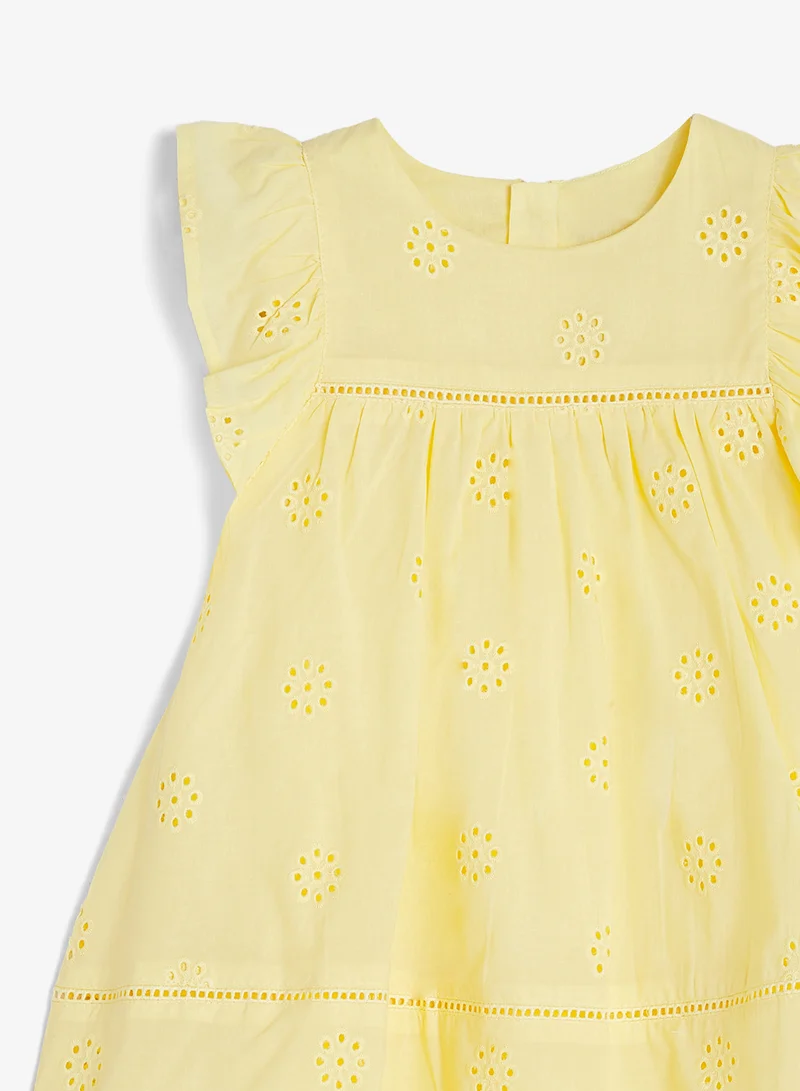 Ripples  Girls Eyelet Embroidered Cotton Dress for Women | Best Price UAE