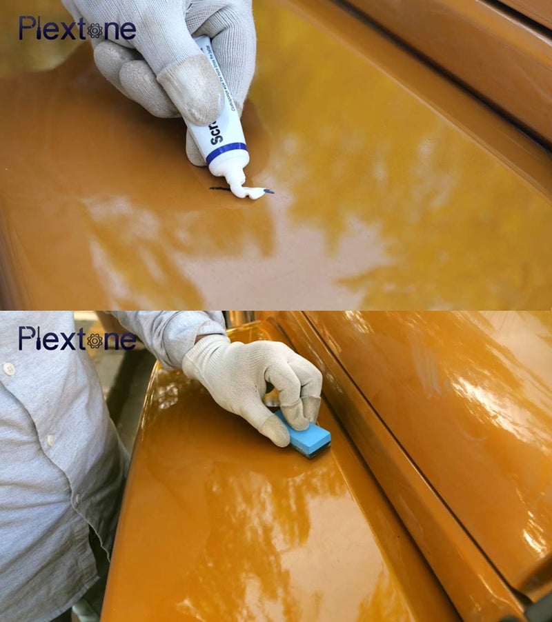 Plextone Car Scratch Repair Kit, Auto Maintenance Wax Polishing Grinding Paste Paint Care Set, Care Grinding Polishing Restorer Liquid with Sponge (B-1) (B-2) - Image 4