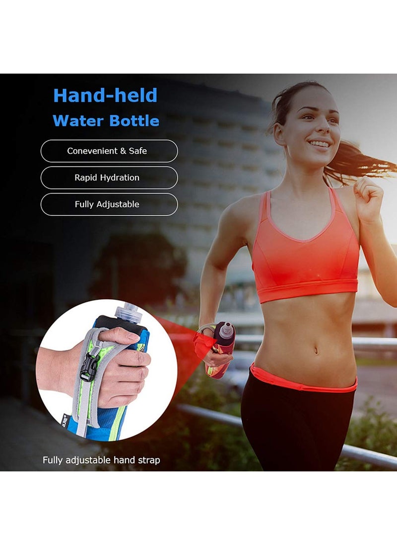 AONIJIE Aonijie Quick Grip Handheld Water Bottle for Running, Hand Strap Hydration Pack with 500ml Handheld Soft Flask Water Bottle (Black)  - Image 3