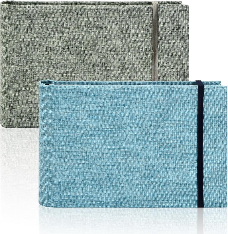YILANJIN Small Photo Album, 10 x 15 cm, Mini Portable Photo Books, 2 Pack Linen Cover, Mini Photo Album, Album of the Collection of Postcards, Photographic for Weddings, Children Holidays - Image 1