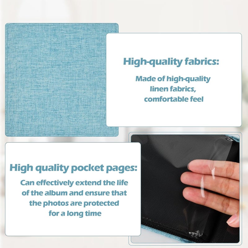 YILANJIN Small Photo Album, 10 x 15 cm, Mini Portable Photo Books, 2 Pack Linen Cover, Mini Photo Album, Album of the Collection of Postcards, Photographic for Weddings, Children Holidays - Image 5