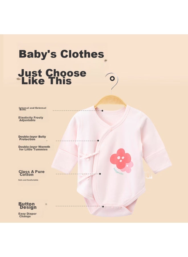 Babyprints Babyprints Newborn Onesie 2-pack, Baby Romper, Pure Cotton, Class A, Infant Long-sleeve Bodysuit, Soft, Pink, Size 59  - Image 4