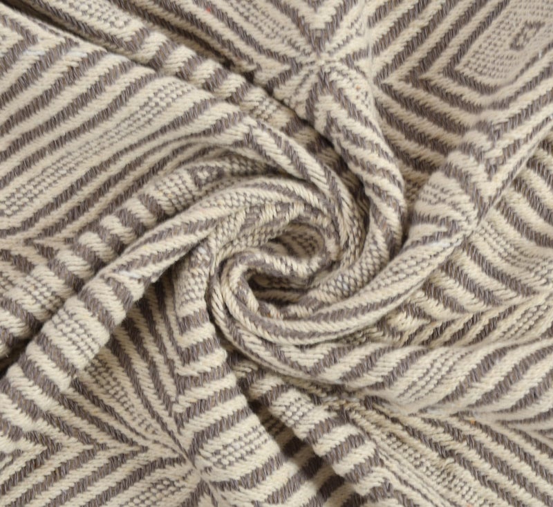 SASHAA WORLD Diamond Weave Comfort Throw | Soft & Plush | Throw for Chair, Living Room, Bedroom, Sofa | Grey and Natural -130x160 cm - Image 5