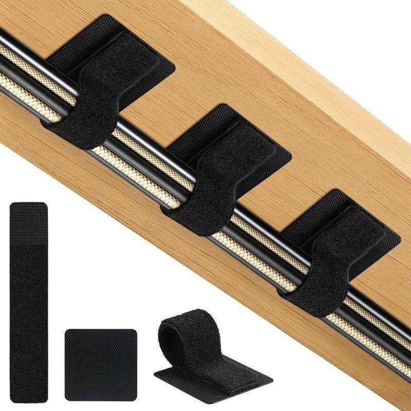 Znben Cable Management Under Desk, Znben Detachable Cable Straps Heavy Duty Hook and Loop Cable Ties Reusable 20 Pack - Image 1