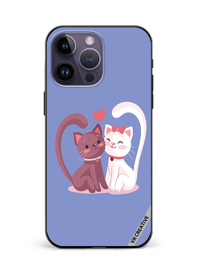 VR CREATIVE Protective Case Cover For Apple iPhone 16 Pro Max Love Cat Design Multicolour