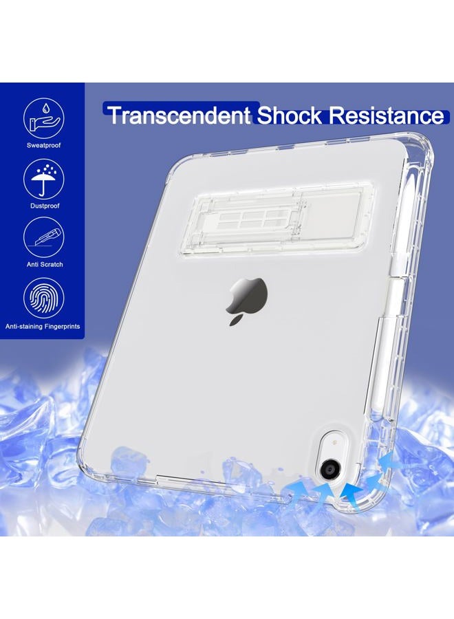Rantice iPad 10th Generation Case, Pencil Holder & Kickstand - Slim, Glittery and Shockproof Bumper for Women and Girls, Clear - Image 5