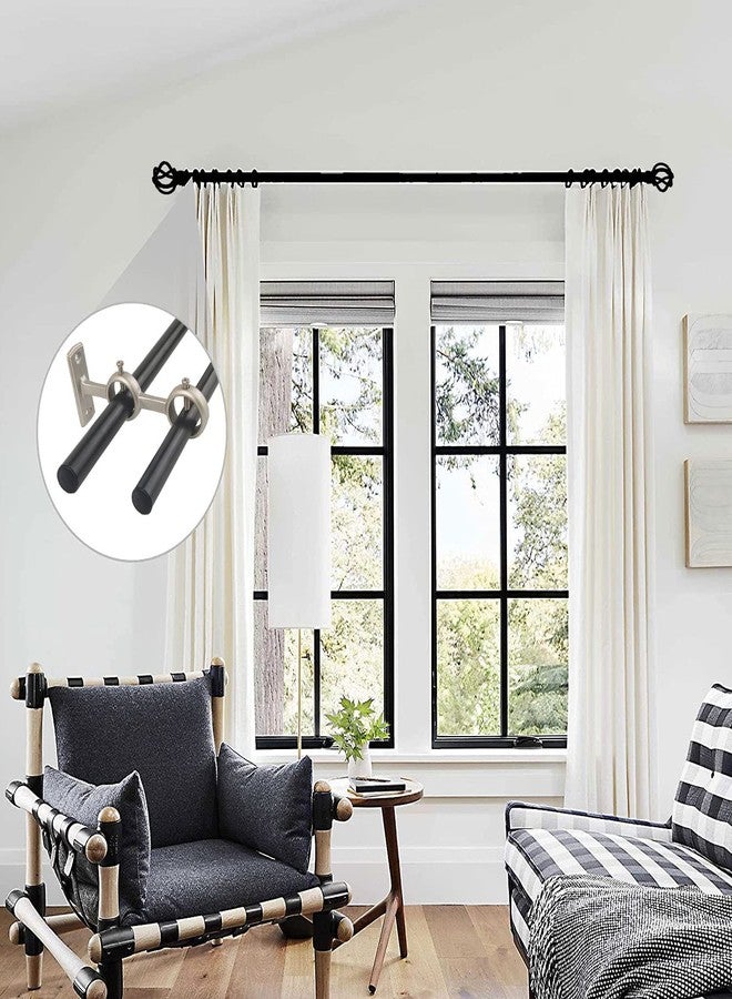 Kowibcl Curtain Rod Bracket, 3Pcs Double Curtain Rod Holder, Double Curtain Rod Bracket For Living Room Bedroom For 1 Inch Rod, Silver - Image 5