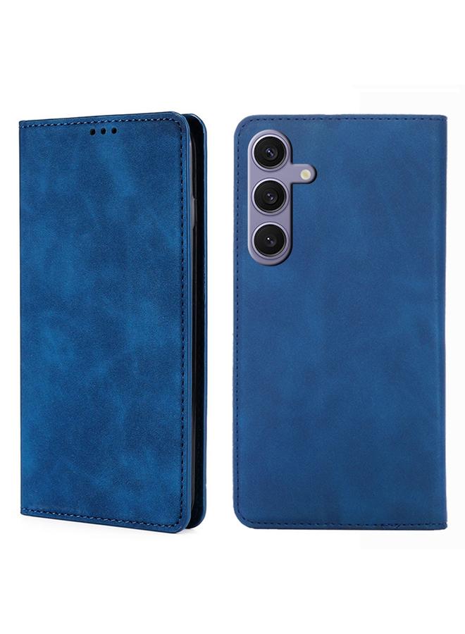 S-TOP Case For Samsung Galaxy S25+ 5G Skin Feel Magnetic Leather Phone Case