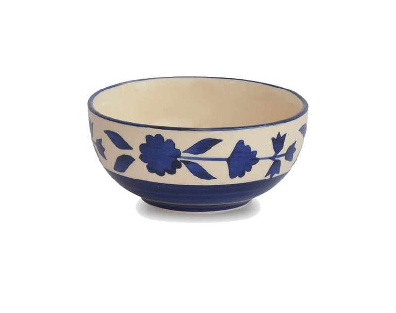 Phezent Dinner Set Ceramic Plates for Dinner with Katori Bowls 12 Pieces 6 Dinner Plates 6 Katori Bowl Dishwasher Microwave Safe Ceramic Blue Floral Dinner Set Plates and Bowls Set Dinnerware Sets - Image 4