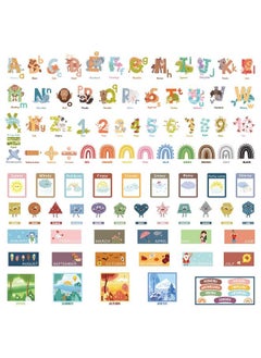 Chinco 9 Sheets Kids Alphabet Wall Decals Educational Number Wall ...