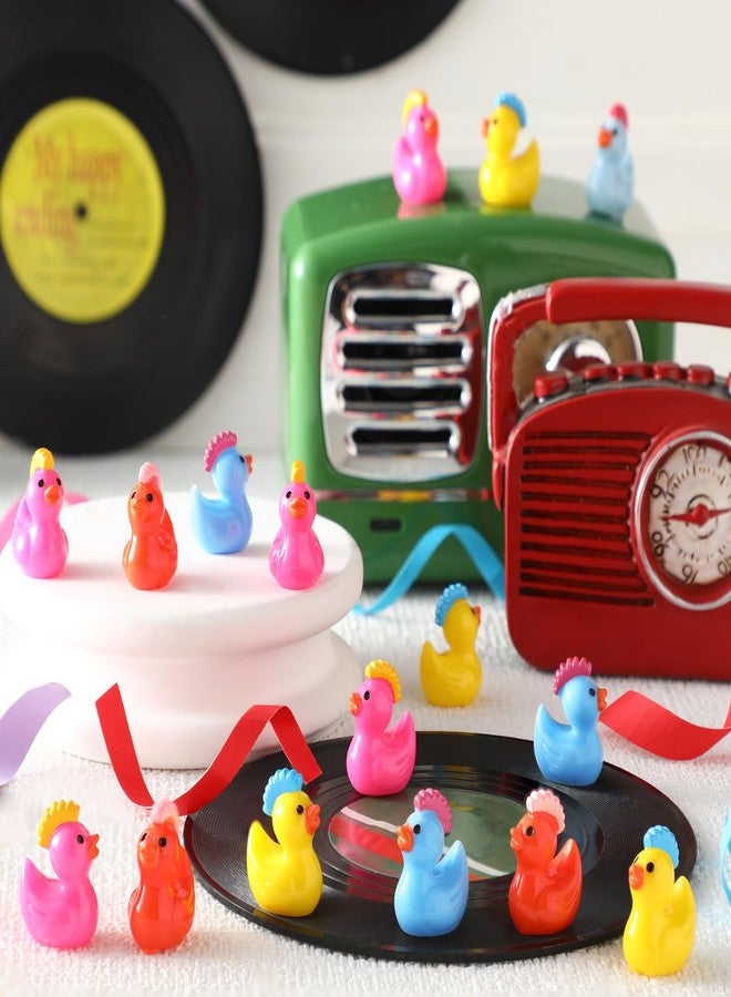 Suzile 100 Pcs Mini Punk Resin Ducks Little Figures Bulk Rock Mini Duck Figures Tiny Punk Rock Duckies Party Favors for Desktop Home Garden Hide Decor - Image 4