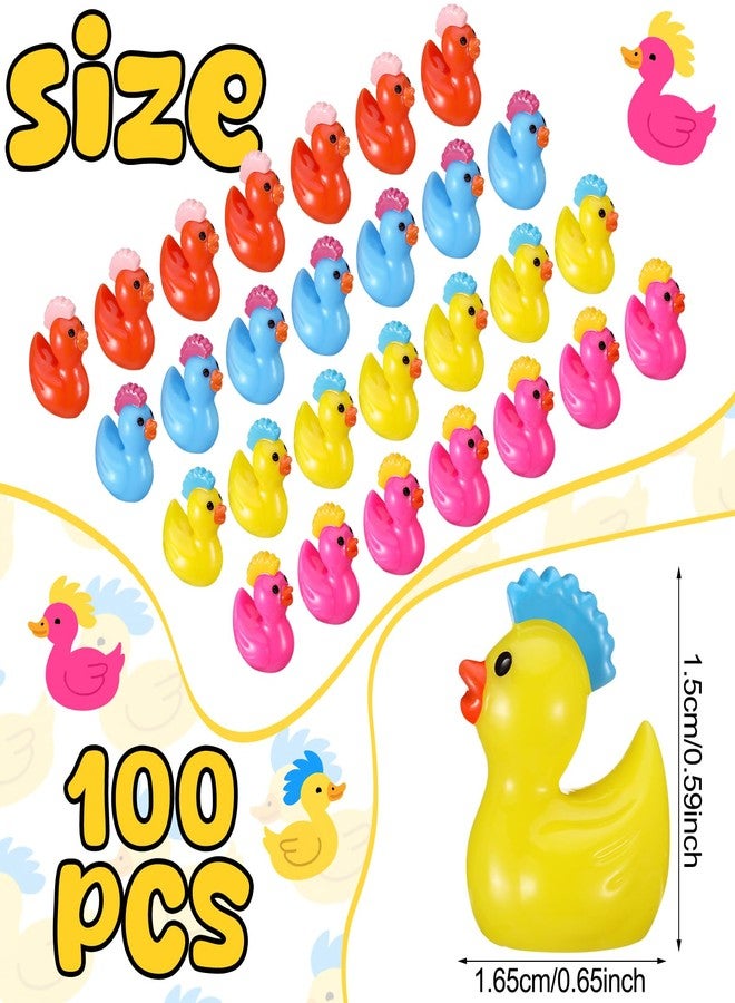 Suzile 100 Pcs Mini Punk Resin Ducks Little Figures Bulk Rock Mini Duck Figures Tiny Punk Rock Duckies Party Favors for Desktop Home Garden Hide Decor - Image 3