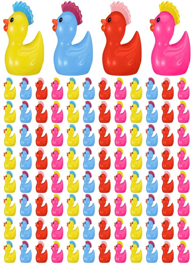 Suzile 100 Pcs Mini Punk Resin Ducks Little Figures Bulk Rock Mini Duck Figures Tiny Punk Rock Duckies Party Favors for Desktop Home Garden Hide Decor - Image 1